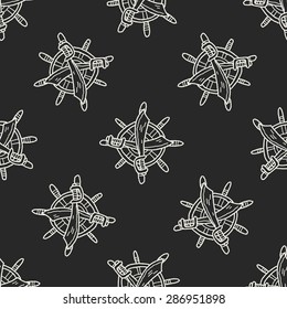knife and Rudder doodle seamless pattern background