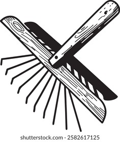 Knife Rustic Tool for Gardening, Silhouette vector art illustration with a white background