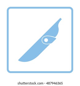 Knife scabbard icon. Blue frame design. Vector illustration.