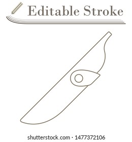 Knife Scabbard Icon. Editable Stroke Simple Design. Vector Illustration.