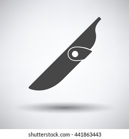 Knife scabbard icon on gray background, round shadow. Vector illustration.