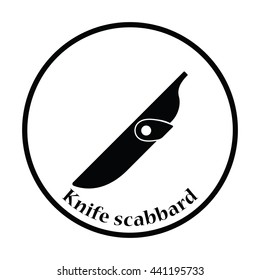 Knife scabbard icon. Thin circle design. Vector illustration.