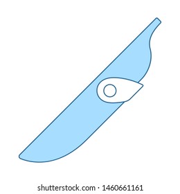 Knife Scabbard Icon. Thin Line With Blue Fill Design. Vector Illustration.