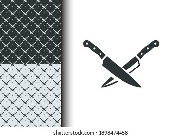 Knife Seamless Pattern Vector For Background, Texture, Backdrop, Banner, Poster, Wallpaper, Sticker, Brochure, Textile, Fabric. Bandana Element. Isolated Background. Eps 10