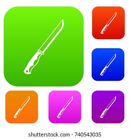 Knife set icon color in flat style isolated on white. Collection sings vector illustration