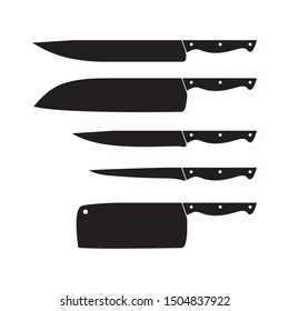Knife set, Knife icon, set, vector illustration isolated on white background