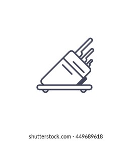 Knife set icon vector, knives outline thin sign
