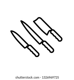 knife set icon vector template 