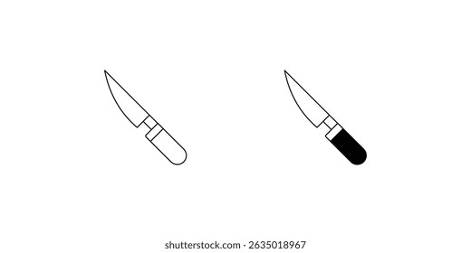 knife set icon with white background vector stock illustration