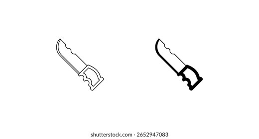 knife set icon with white background vector stock illustration