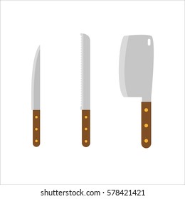 knife set for the kitchen vector illustration