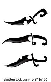 knife set on a white background