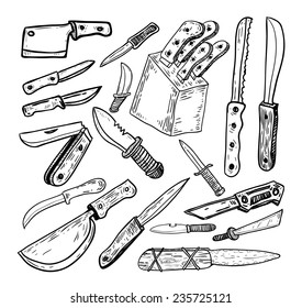 Knife set, vector illustration