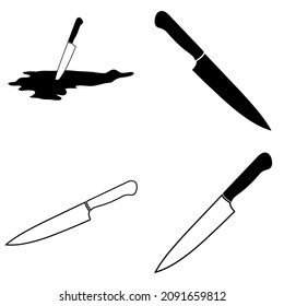Knife set. vector illustration on white