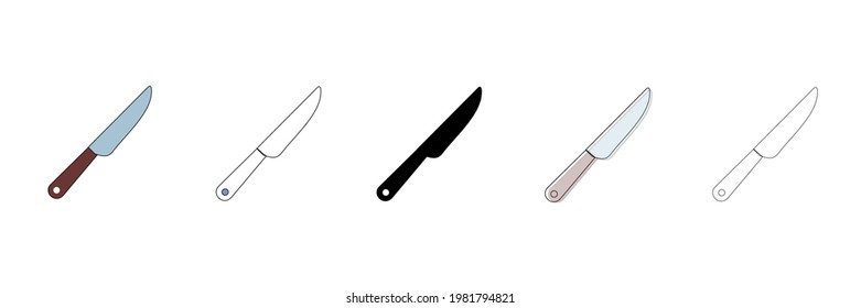 knife set vector type icon