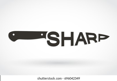 knife shape sharp text label