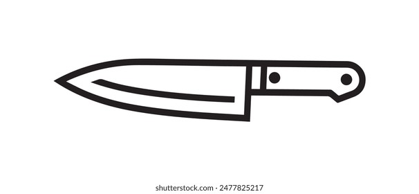 Messer scharfe Ikone schwarze Linie Kunst Eisen sauberes Design.