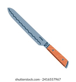 Cuchillo con cuchilla de acero afilado y mango como ilustración de vectores utensilio de cocción