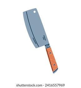 Cuchillo con cuchilla de acero afilado y mango como ilustración de vectores utensilio de cocción