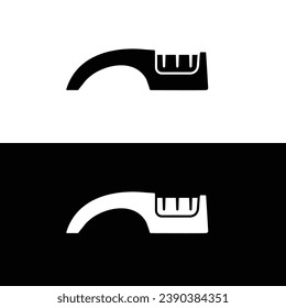 Knife sharpener flat silhouette vector. Silhouette kitchen utensil icon. Set of black and white symbols for kitchen concept. Kitchen gadgets, tools, kitchenware