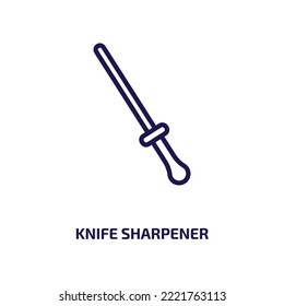 knife sharpener icon from kitchen collection. Thin linear knife sharpener, blade, equipment outline icon isolated on white background. Line vector knife sharpener sign, symbol for web and mobile