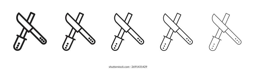 Ícone de afiador de faca, ilustração do logotipo do vetor de contorno, pictograma linear isolado