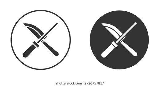 Afiador de faca ícone silhueta forma gráfico simples clipart símbolos