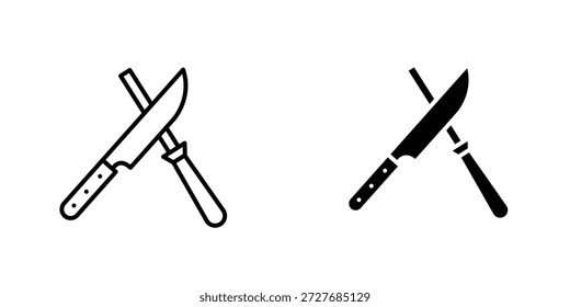 Afiador de faca ícone símbolo logotipo elemento de design gráfico. EPS10