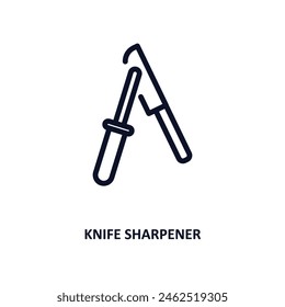 knife sharpener icon. Thin line knife sharpener icon from kitchen collection. Outline vector isolated on white background. Editable knife sharpener symbol can be used web and mobile