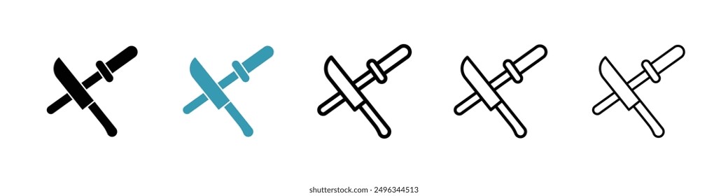 Knife sharpener line icon vector set.