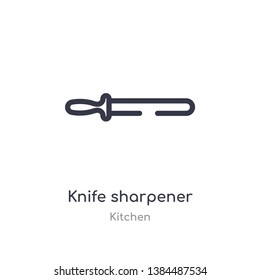 knife sharpener outline icon. isolated line vector illustration from kitchen collection. editable thin stroke knife sharpener icon on white background