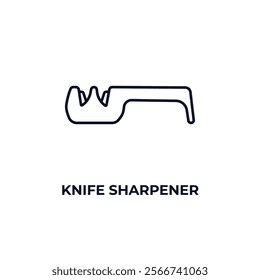 knife sharpener outline icon. Linear vector from kitchen concept. Thin line knife sharpener icon isolated on white background