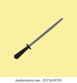 Knife sharpener vector illustration on yellow background. Kitchen appliances