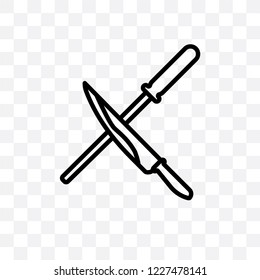 knife sharpener vector linear icon isolated on transparent background, knife sharpener transparency concept can be used for web and mobile