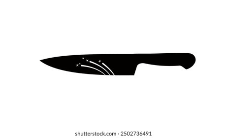 knife sharpening, black isolated silhouette