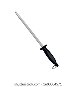 Knife Sharpening Rod, realistic vector in white background