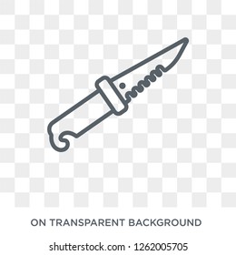 Knife in sheath icon. Knife in sheath design concept from American Indigenous Signals collection. Simple element vector illustration on transparent background.