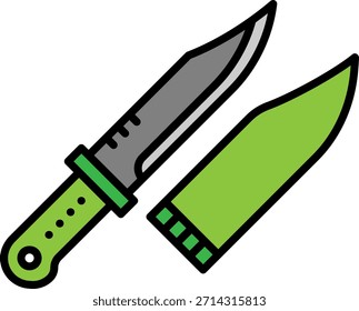 Ilustración vectorial de cuchillo y funda