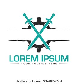 Knife Shield logo design modern logo design 