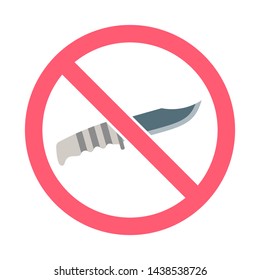 Knife sign icon. Edged weapons symbol. Stab or cut. Hunting equipment. Military knife icon