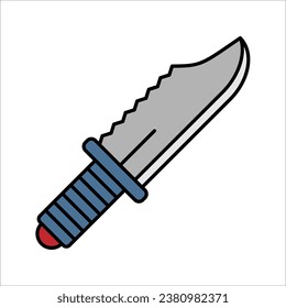 Knife sign icon. Edged weapons symbol. Stab or cut. Hunting equipment. vector illustration on white background