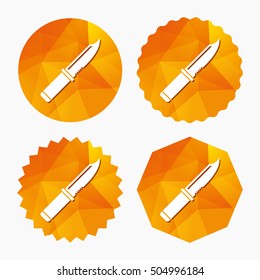Knife sign icon. Edged weapons symbol.