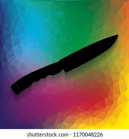 Knife sign. Vector. Flat style black icon on white.