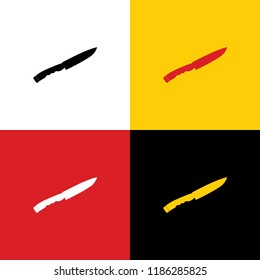 Knife sign. Vector. Icons of german flag on corresponding colors as background.