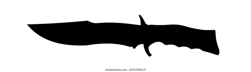 Knife silhouette. Military knife, tactical knife, hunting knife - vector illustration