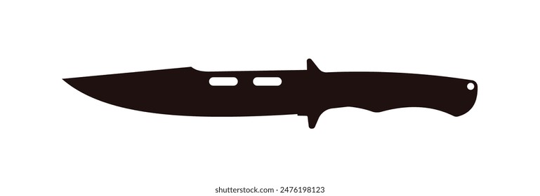 Knife silhouette. Military knife, tactical knife, hunting knife - vector illustration