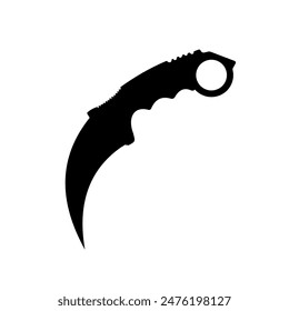 Knife silhouette. Military knife, tactical knife, hunting knife - vector illustration