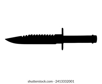 Knife silhouette vector art white background