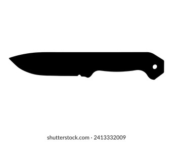 Knife silhouette vector art white background