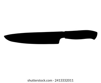 Silueta de Knife arte vectorial fondo blanco